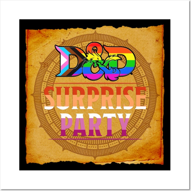 D&D Surprise Party Pride - Lesbian Flag Wall Art by DraconicVerses